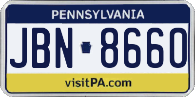 PA license plate JBN8660