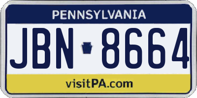 PA license plate JBN8664