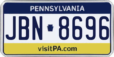 PA license plate JBN8696