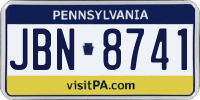 PA license plate JBN8741
