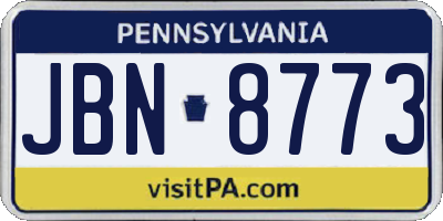PA license plate JBN8773