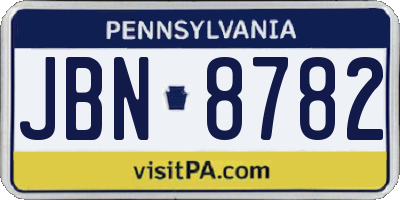 PA license plate JBN8782