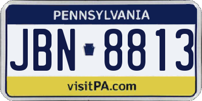 PA license plate JBN8813