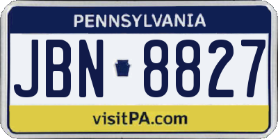 PA license plate JBN8827