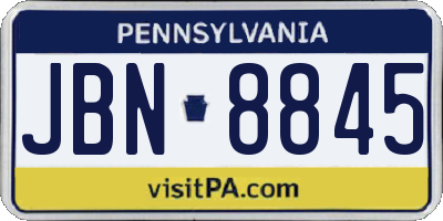 PA license plate JBN8845