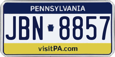 PA license plate JBN8857