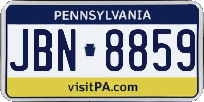 PA license plate JBN8859