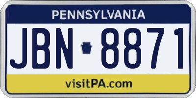 PA license plate JBN8871
