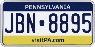 PA license plate JBN8895