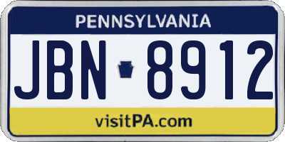 PA license plate JBN8912
