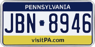 PA license plate JBN8946