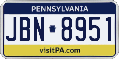 PA license plate JBN8951