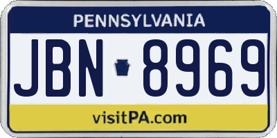 PA license plate JBN8969