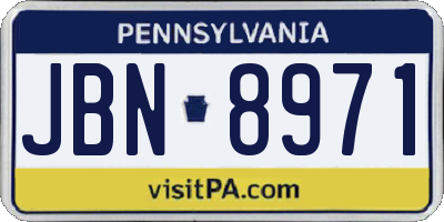 PA license plate JBN8971
