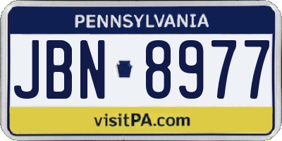 PA license plate JBN8977
