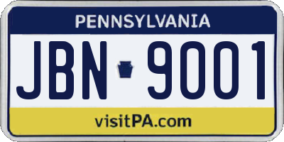 PA license plate JBN9001