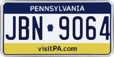 PA license plate JBN9064
