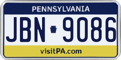 PA license plate JBN9086