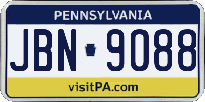 PA license plate JBN9088