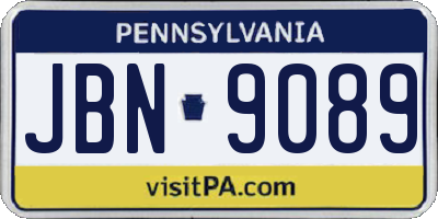 PA license plate JBN9089