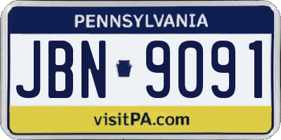 PA license plate JBN9091