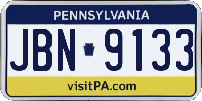 PA license plate JBN9133