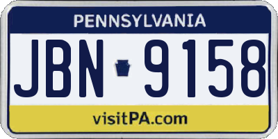 PA license plate JBN9158