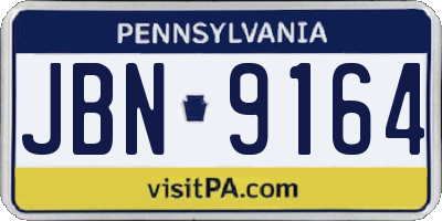 PA license plate JBN9164