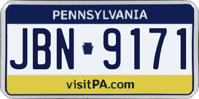 PA license plate JBN9171