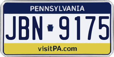 PA license plate JBN9175