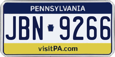 PA license plate JBN9266