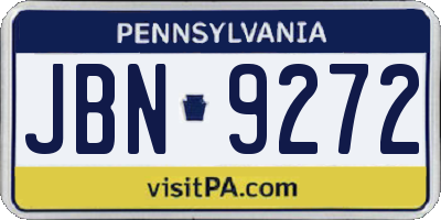 PA license plate JBN9272