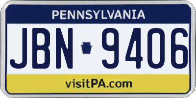 PA license plate JBN9406