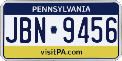 PA license plate JBN9456