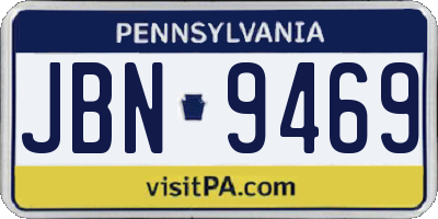 PA license plate JBN9469