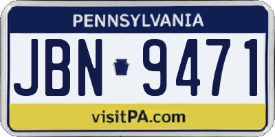 PA license plate JBN9471
