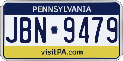PA license plate JBN9479