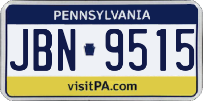 PA license plate JBN9515