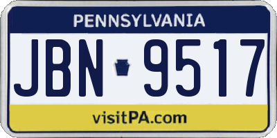 PA license plate JBN9517