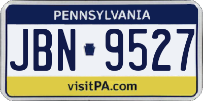 PA license plate JBN9527
