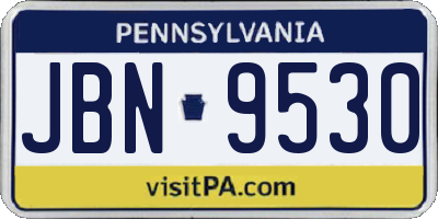 PA license plate JBN9530