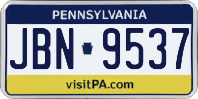 PA license plate JBN9537