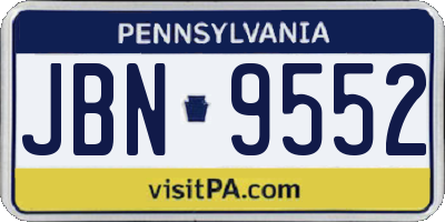 PA license plate JBN9552
