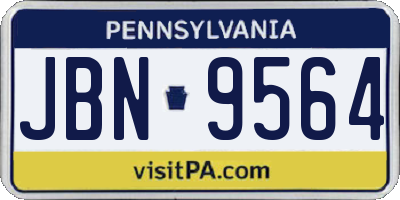 PA license plate JBN9564