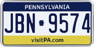 PA license plate JBN9574
