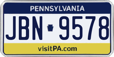 PA license plate JBN9578