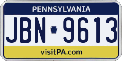 PA license plate JBN9613