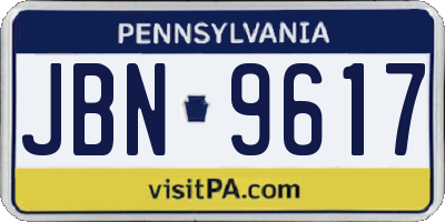 PA license plate JBN9617