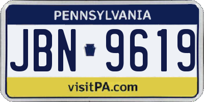 PA license plate JBN9619