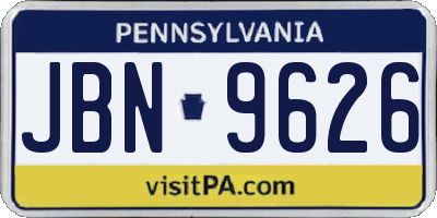 PA license plate JBN9626
